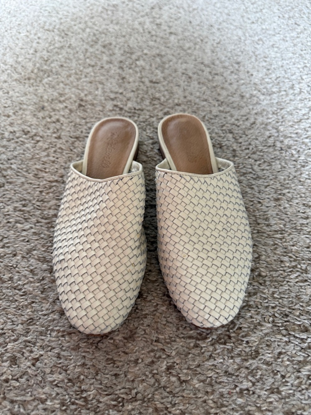 Woven Slip-On Mule - white